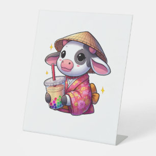 Signe De Table Vache Bubble Thé Japonais Kimono _1
