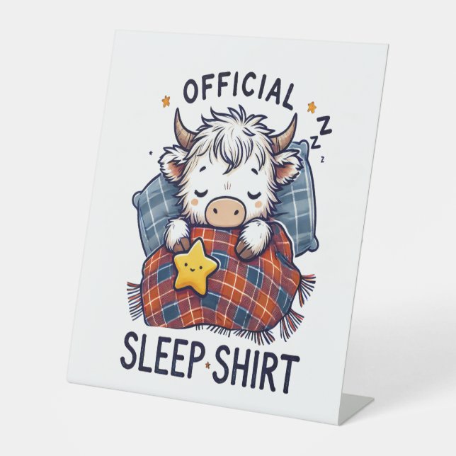 Signe De Table Vache Highland, sommeil officiel (Recto)