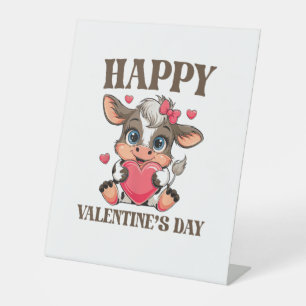 Signe De Table Vache Valentine's Day Heart Gifts tee drôle Vache