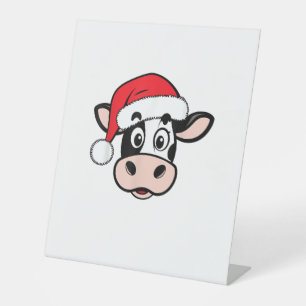 Signe De Table Vaches de Noël Père Noël mignonne Noël Heifer Fill