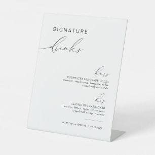 Signe De Table VALENTINA Son et ses Signature Boissons Cocktails