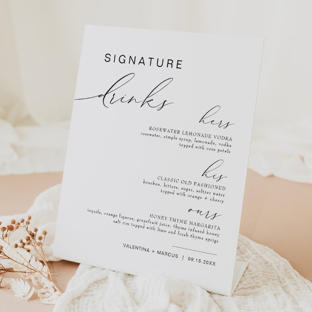 Signe De Table VALENTINA Son et ses Signature Boissons Cocktails (Créateur téléchargé)