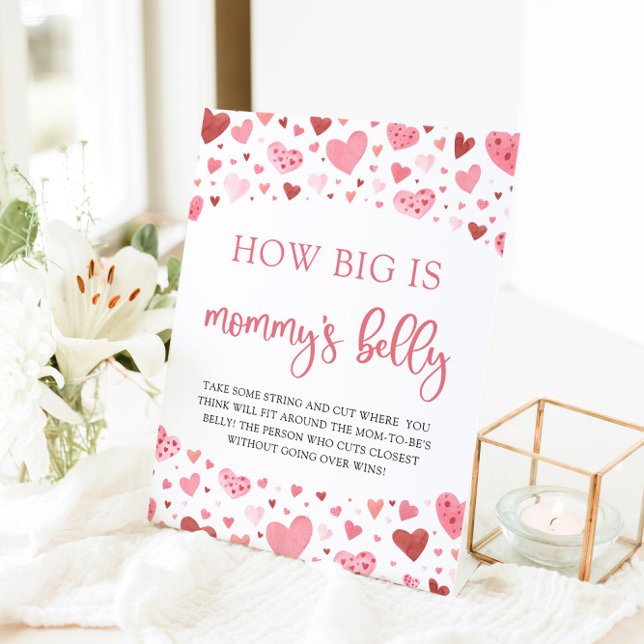 Signe De Table Valentine How Big Is Mommy's Belly Shower Game (Créateur téléchargé)