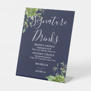 Signe De Table Végétation Floral Marine Bleu Signature Boissons