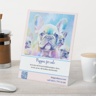 Signe De Table Vendeur d'illustrations adorables de Bouledogues F