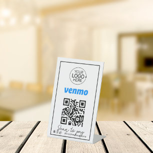 Signe De Table Venmo QR Code paiement Logo Script de paiement Méd