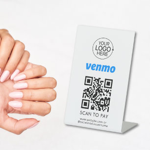 Signe De Table Venmo QR Code Paiement sans contact Ajouter un log