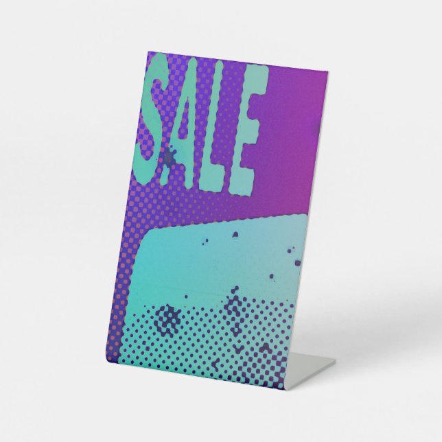 Signe De Table Vente de hanche et de grungy avec éléments néon (Recto)