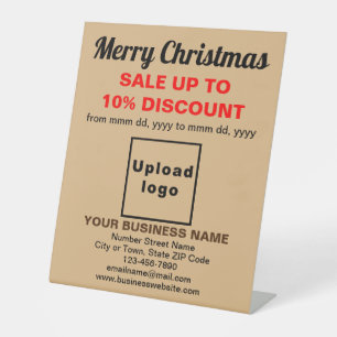 Signe De Table Vente de Noël Entreprise sur Brun Clair