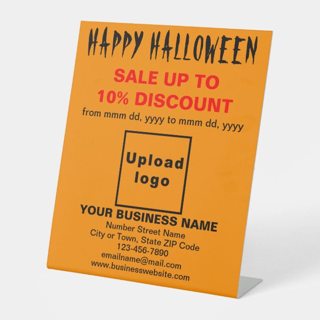 Signe De Table Vente d'Halloween d'affaires en couleur orange (Recto)