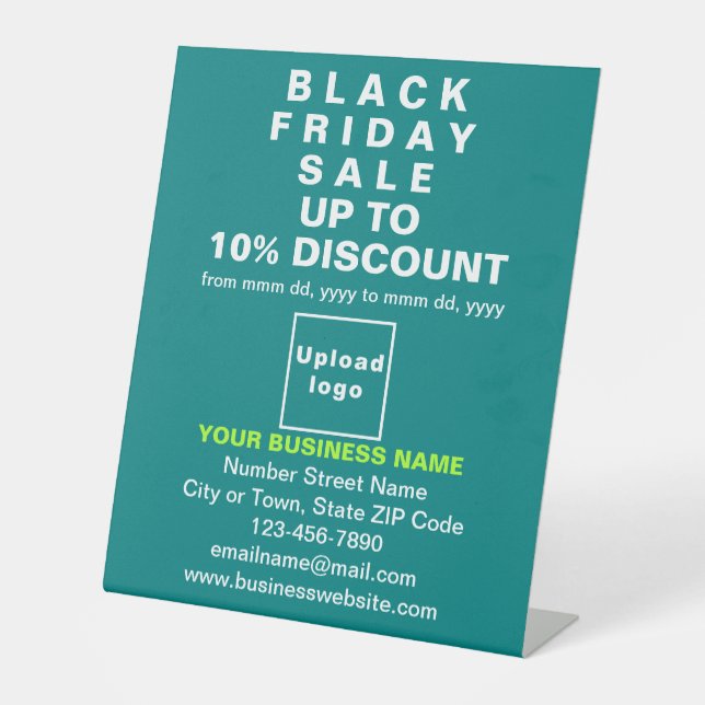 Signe De Table Vente du Black Friday Entreprise sur Teal Green (Recto)