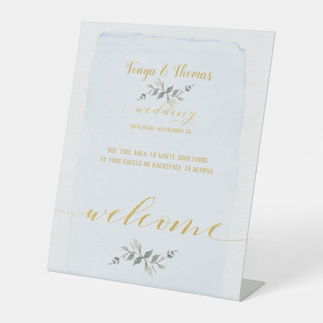 Signe De Table Verdure & fantaisie Gold Font Calligraphie Bienven (Recto)