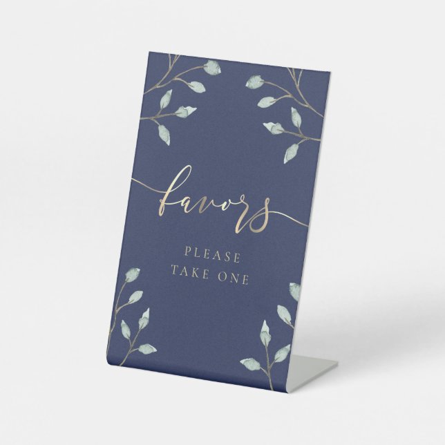 Signe De Table verdure sur bleu faveurs guéridon (Recto)