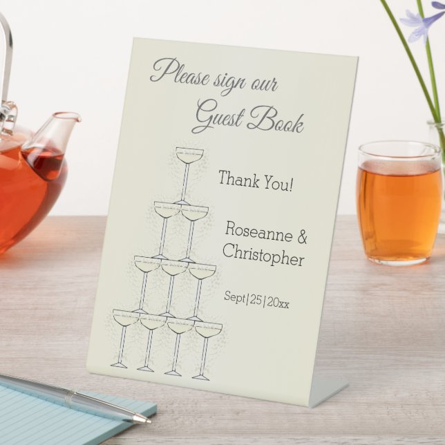 Signe De Table Verres à Champagne Mariage (In SItu)