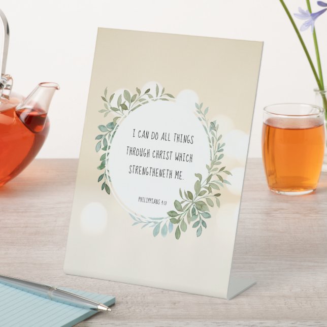 Signe De Table verset biblique, Philippiens 4:13 (In SItu)