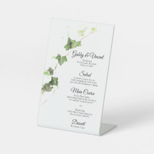 Signe De Table Vert anglais Ivy Watercolor Menu Mariage