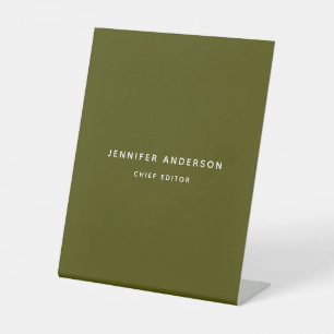 Signe De Table Vert Chic Professionnel Moderne Minimaliste Simple