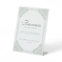 Vert Muet Vintage Orné Bordé Cadre Faveur