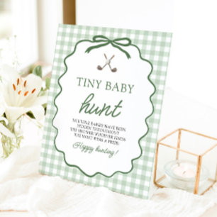 Signe De Table Vert Sauge Gingham Golf Bébé Tout-Petits Chasse Ba