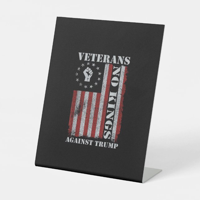 Signe De Table Vétérans militaires protestent Drapeau Patriotique (Recto)