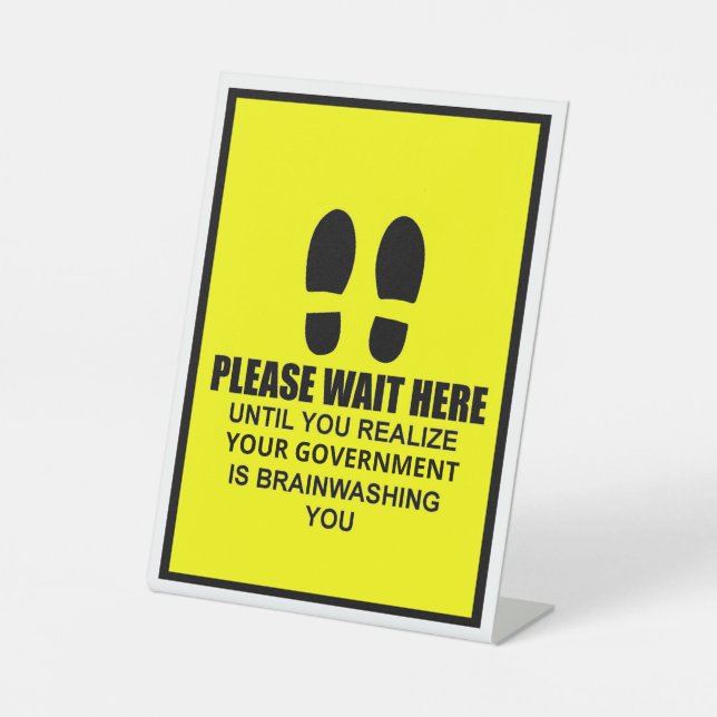 Signe De Table Veuillez patienter ici (Recto)