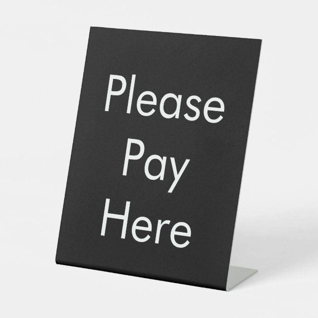 Signe De Table Veuillez Payer Ici Noir (Recto)