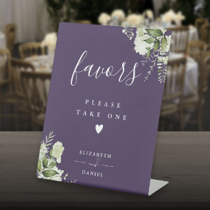 Signe De Table Veuillez Prendre Une Faveur Florale Violette De Ve
