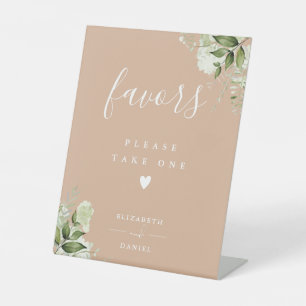 Signe De Table Veuillez Prendre Une Faveur Tanné Floral Feuillage