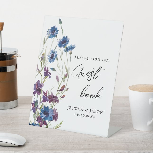 Signe De Table Veuillez signer notre livre d'hôtes Dusty Royal Bl (In SItu)