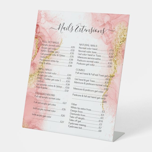 Signe De Table Vibrer Rose Or Agate Beauté Maquillage Salon Prix  (Recto)