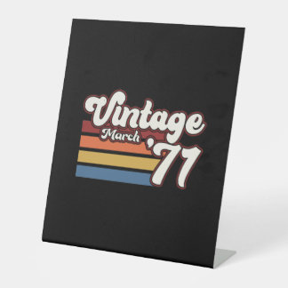 Signe De Table Vintage 1971 50e anniversaire Mars