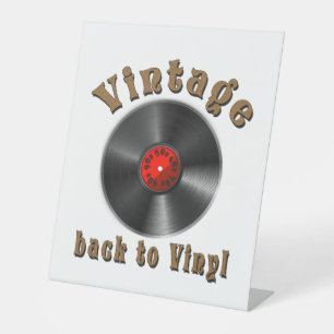 Signe De Table Vintage - Back to Vinyl, the record is back