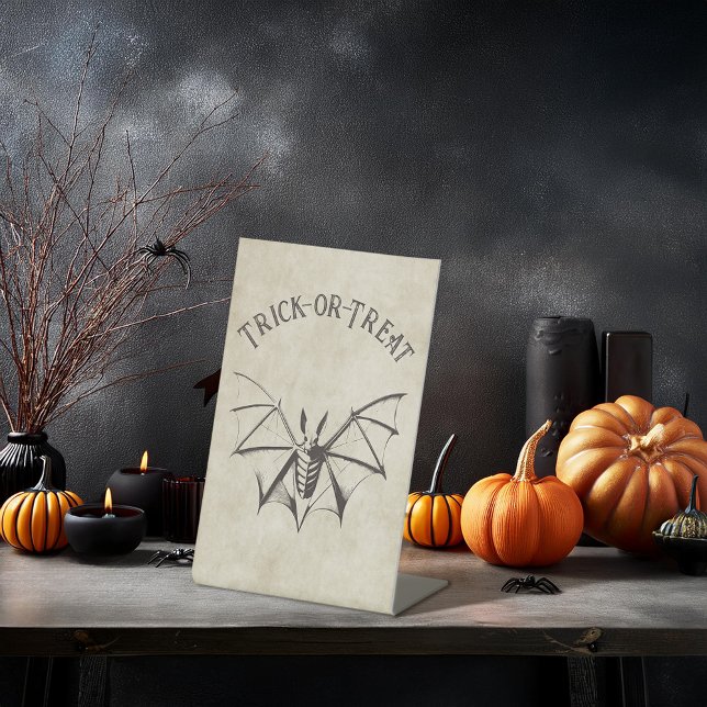 Signe De Table Vintage Bat Halloween (Créateur téléchargé)