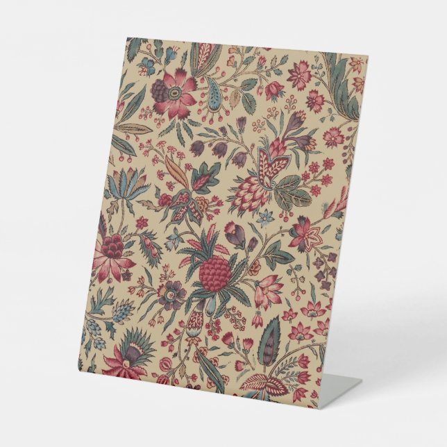 Signe De Table Vintage Broderie Antique Florale Ameublement (Recto)