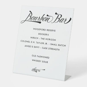 Signe De Table Vintage Chic Retro Bourbon Bar Mariage Menu Boisso