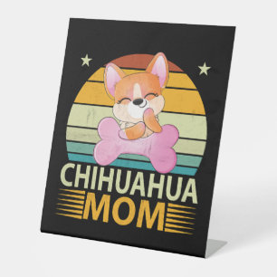 Signe De Table Vintage Chihuahua Maman Amoureux de les chiens Fêt