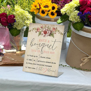 Signe De Table Vintage Floral Books Fête des mariées Flower Bar 2