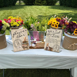 Signe De Table Vintage Floral Livres Cute Baby shower Flower Bar 