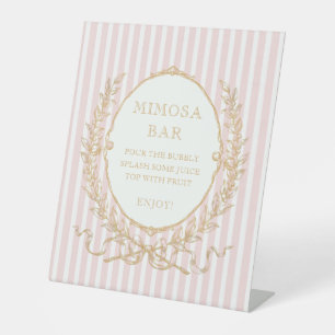 Signe De Table Vintage Paris Glam Fête de mariage rayée rose