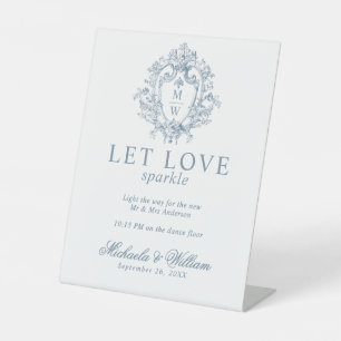 Signe De Table Vintage Régence Monogramme Mariage Étoiles Étincel
