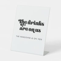 Vintage Retro Script Mariage Open Bar