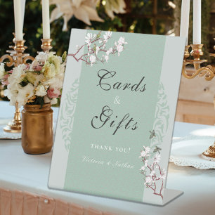 Signe De Table Vintage Sage Green Chinoiserie Cartes et cadeaux