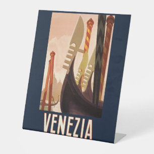 Signe De Table Vintage Venezia Italie Voyage Art Venise Gondole