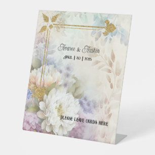 Signe De Table Violet Blanc Floral Design Signer Notre Guestbook