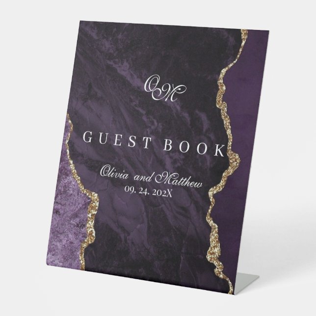 Signe De Table Violet violet Mariage Agate  Violet de luxe (Recto)