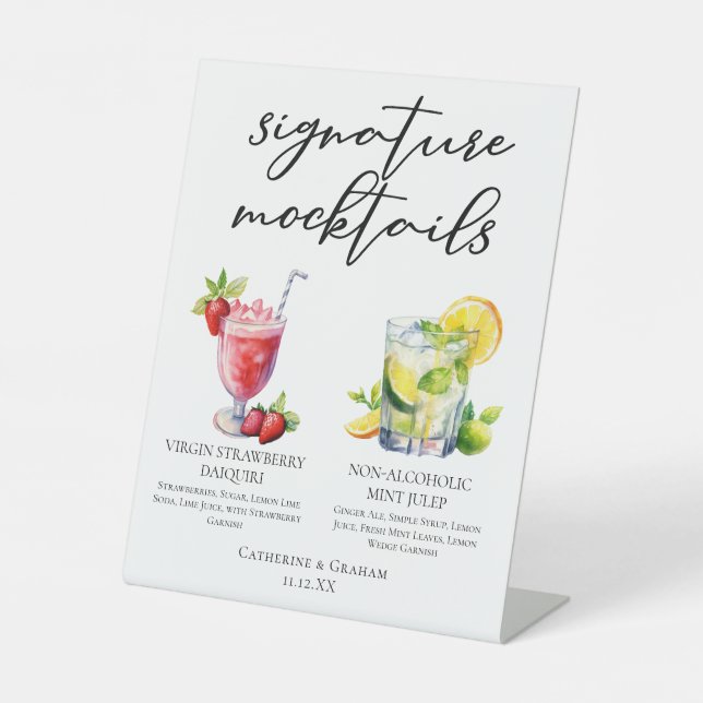Signe De Table Virgin Strawberry Daiquiri Mint Julep Mocktails (Recto)