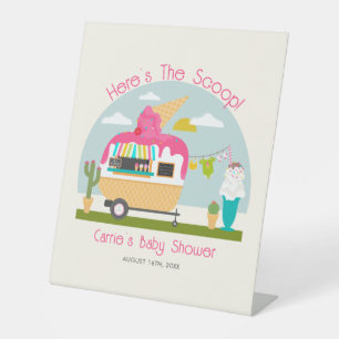 Signe De Table Voici le Baby shower de la fille de la crème glacé