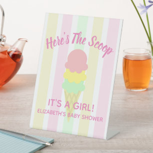 Signe De Table Voici le Baby shower d'été de la crème glacée