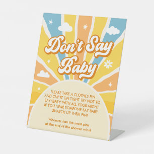 Signe De Table Voici le Baby shower du soleil ne pas dire Baby Ga