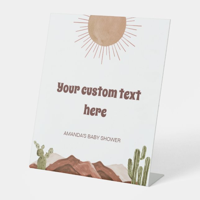 Signe De Table Voici le Baby shower solaire plateau de table pers (Recto)